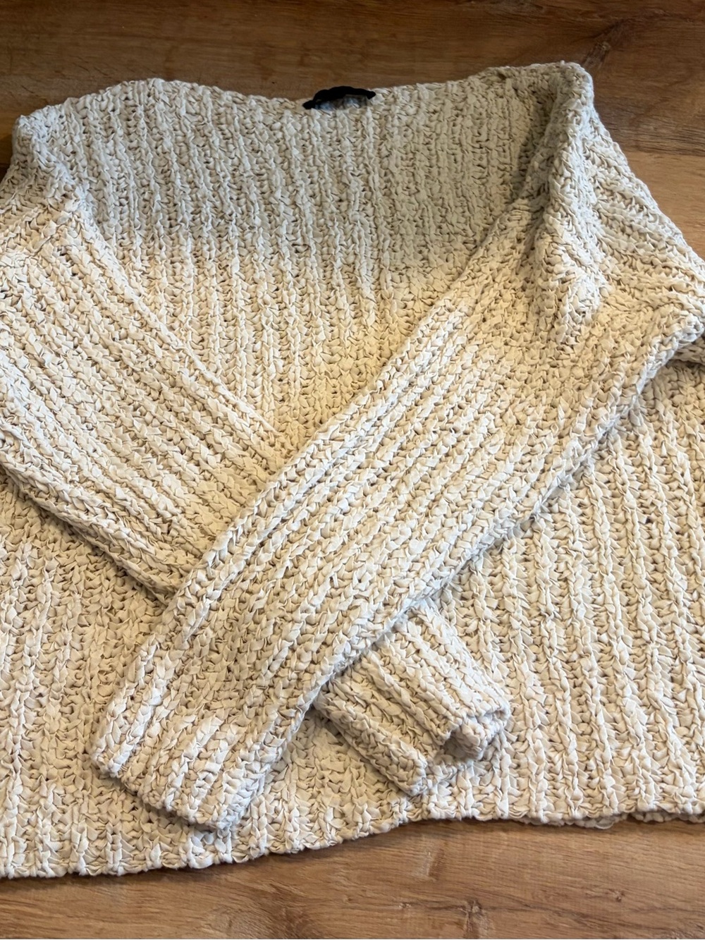 Zara Cream oversize Crew Neck Sweater